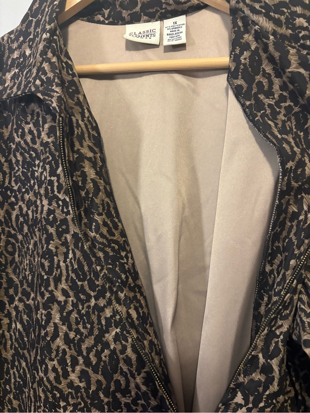Vintage Classic Elements Leopard Jacket Lightweight Full Zip - Picture 6 of 7